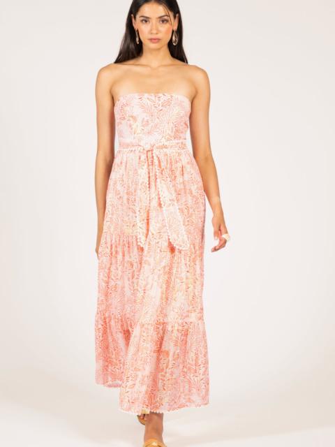 Poupette St Barth Long Dress Thelma - Orange Palmarosa