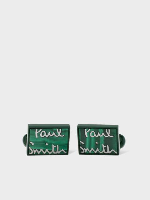 Paul Smith Green Malachite 'Signature' Cufflinks