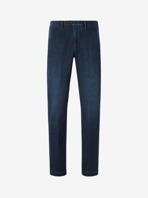CORNELIANI Navy blue denim chino trousers 9 oz