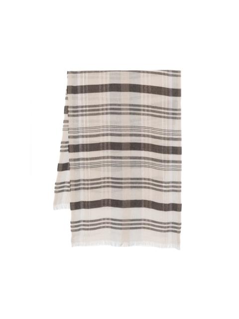 PESERICO striped fringed scarf