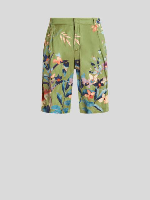 BERMUDAS WITH LEAFY FLORAL PRINT