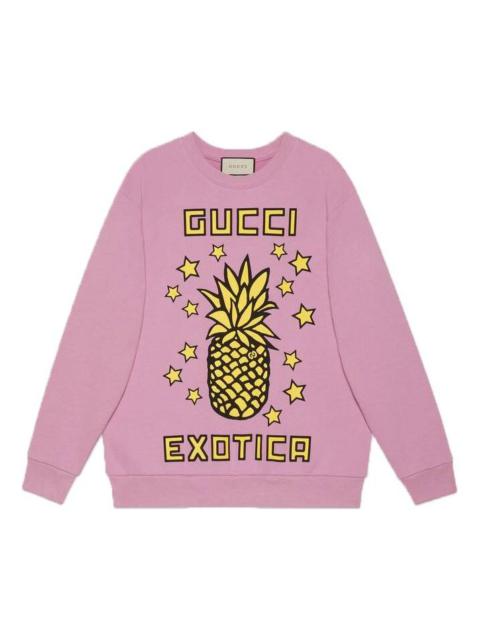 (WMNS) Gucci Pineapple Printed Long Sleeve Sweater For Pink 617964-XJCRS-5334