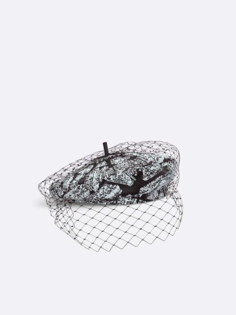 Dior Dior Arty Plan de Paris Beret with Veil