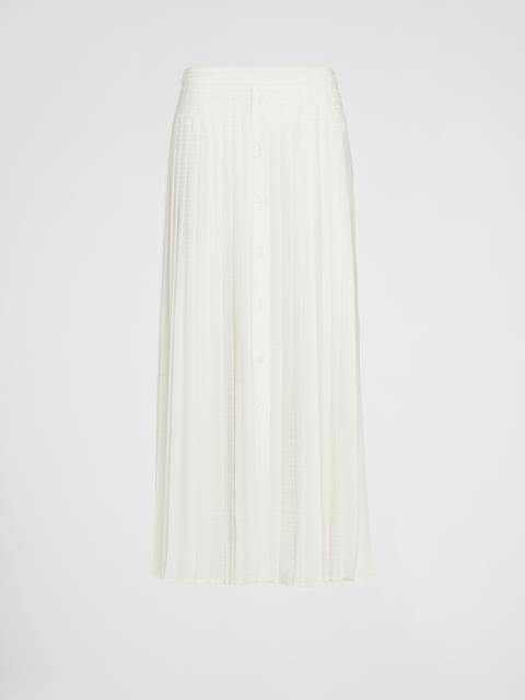 Prada Long crêpe de Chine skirt