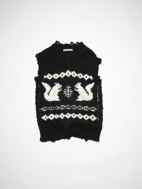 Acne Studios Squirrel wool gilet - Black/white