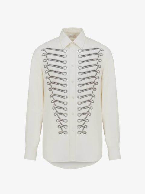 Alexander McQueen Men's Frogging Shirt in Ivory