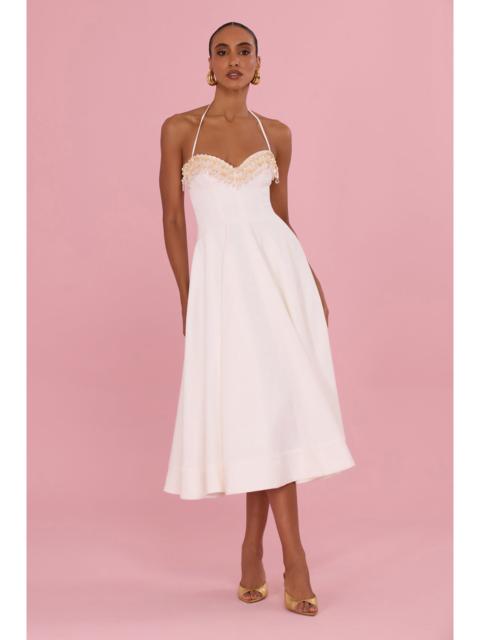 PatBO MEADOW LINEN MIDI DRESS