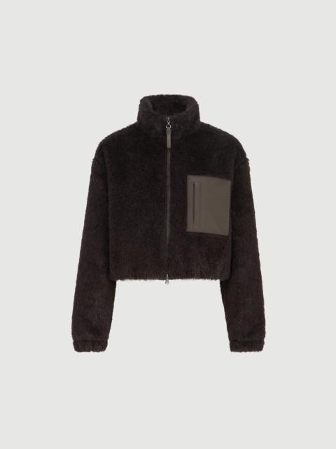 Brunello Cucinelli Sparkling alpaca and virgin wool cropped outerwear jacket with Thermore® padding and shiny zipper pu