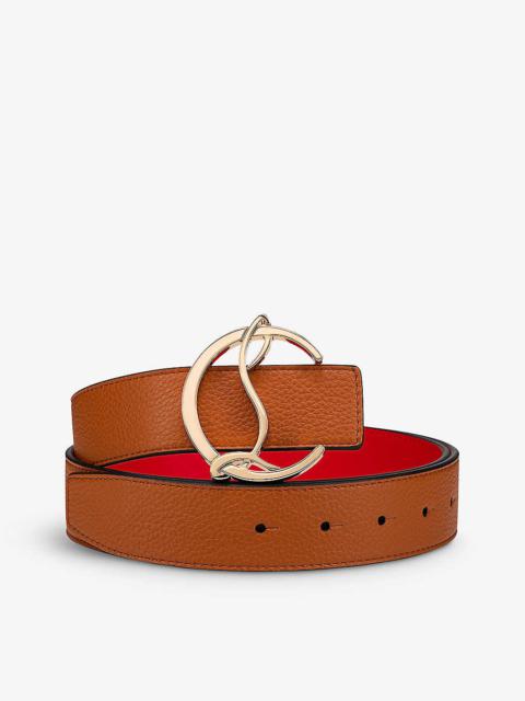 Christian Louboutin Logo-buckle grained-leather belt