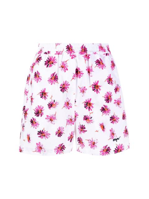 MSGM floral-print cotton shorts