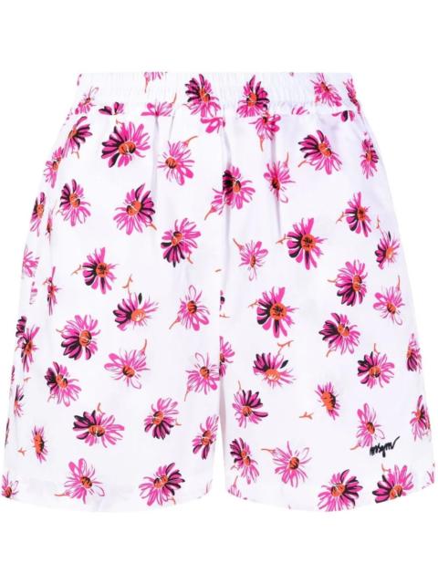 MSGM floral-print cotton shorts