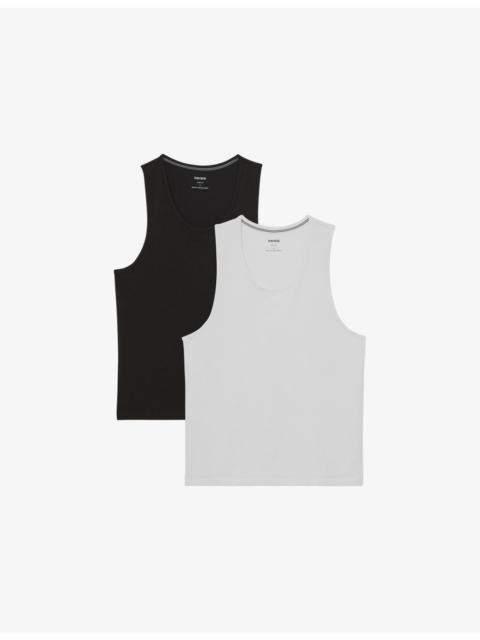 REISS Monty Set of Two Stretch Jersey Vests