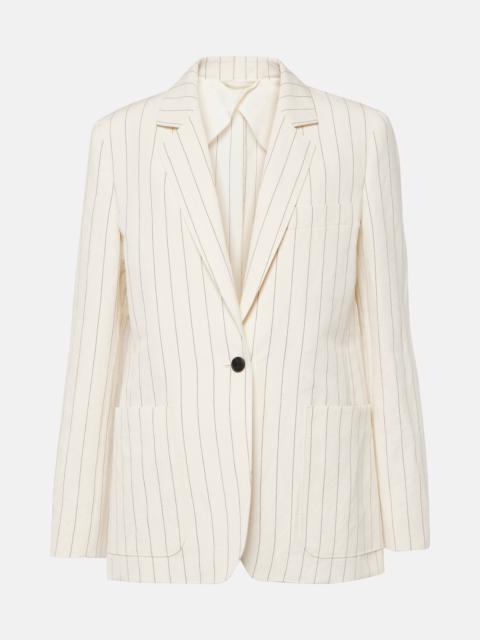 Pinstripe linen and cotton blazer