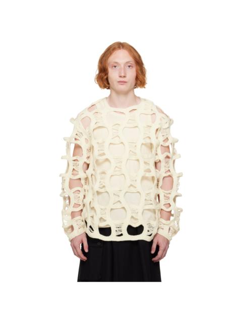 Comme des Garçons Homme Plus Off-White Cutout Sweater