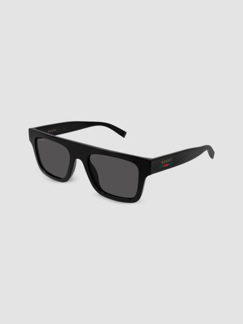 GUCCI Men's Web Stripe 53MM Square Sunglasses - Black