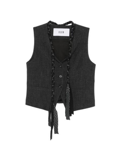 ELEH braided-trim sleeveless waistcoat