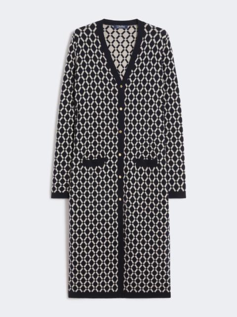 'S Max Mara Long jacquard wool cardigan - ULTRAMARINE
