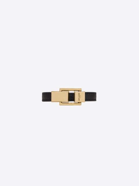 carré bracelet in leather and metal