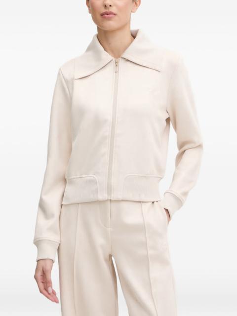 GUESS USA ribbed collar zip sweater
