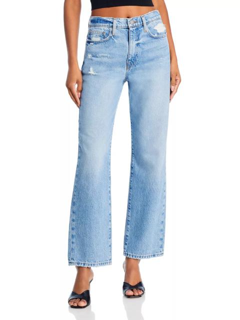 Le Jane High Rise Ankle Wide Leg Jeans in Baines Rips