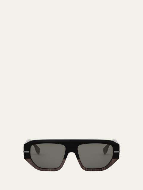 FENDI Men's Fendigraphy Square Sunglasses