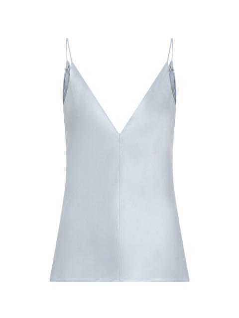 GABRIELA HEARST Maria Top in Light Blue Silk Satin