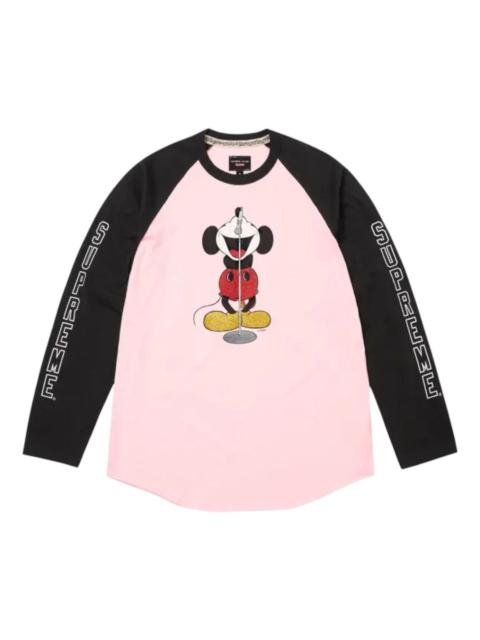Supreme Supreme x Number (N)Ine x Mickey Mouse Raglan Long-Sleeve T-Shirt 'Pink' FW25KN46-PINK