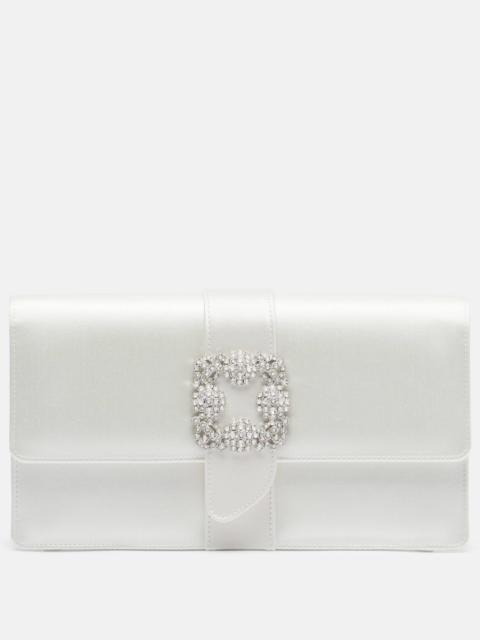 Manolo Blahnik Capri embellished satin clutch