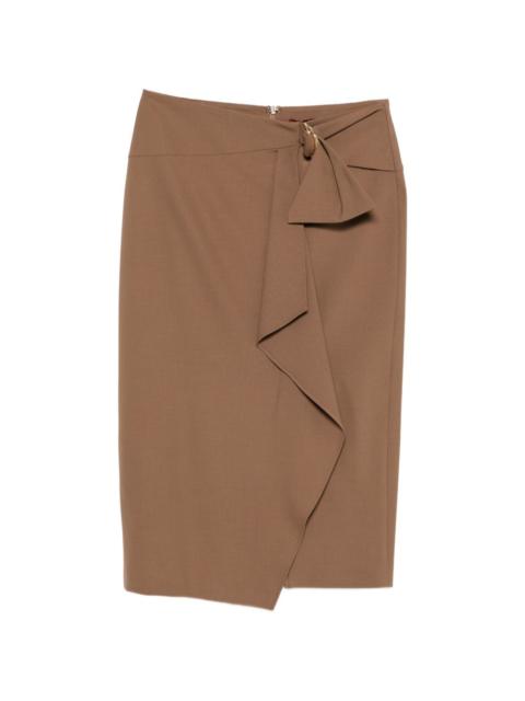 Max Mara ruffled buckle-fastening midi skirt