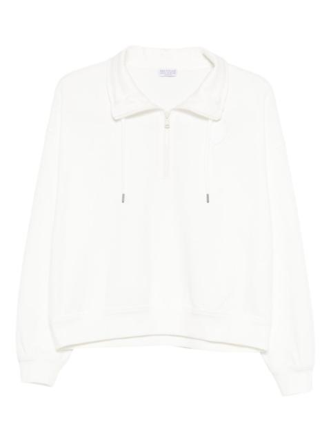 zip-collar sweatshirt