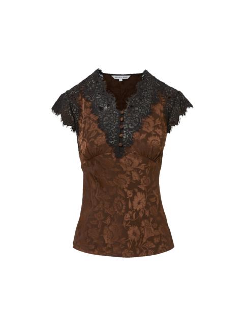 VERONICA BEARD PASCALINE LACE-TRIMMED TOP