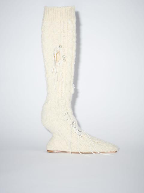Acne Studios Distressed sock boots - Cream beige