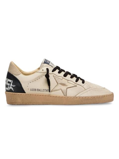 Golden Goose Men's Ball Star Leather Low-Top Sneakers - White Beige Platinum Black