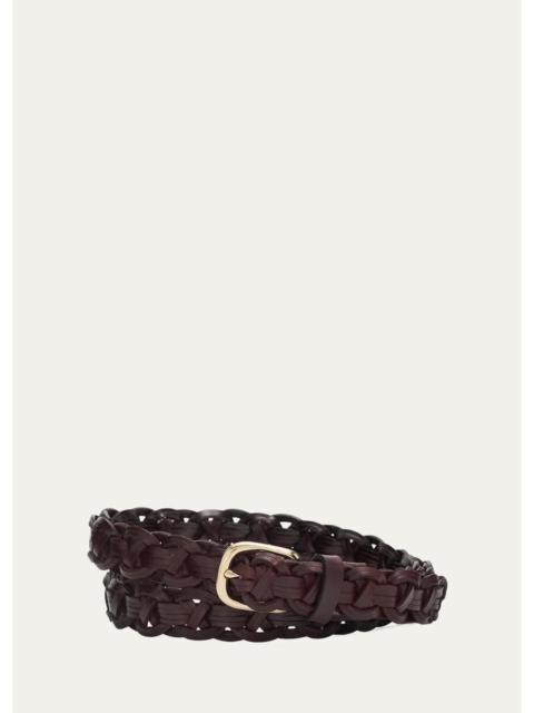 Brunello Cucinelli Men's Braided Leather Belt
