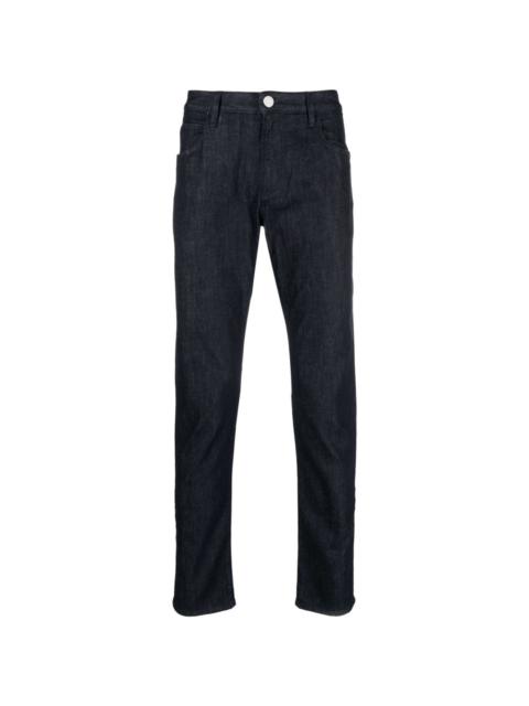 slim-cut mid-rise jeans