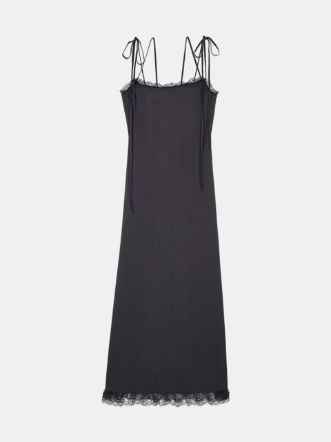 The Kooples LONG BLACK DRESS WITH LACE