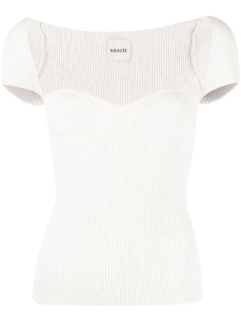 KHAITE Ista cap sleeve top