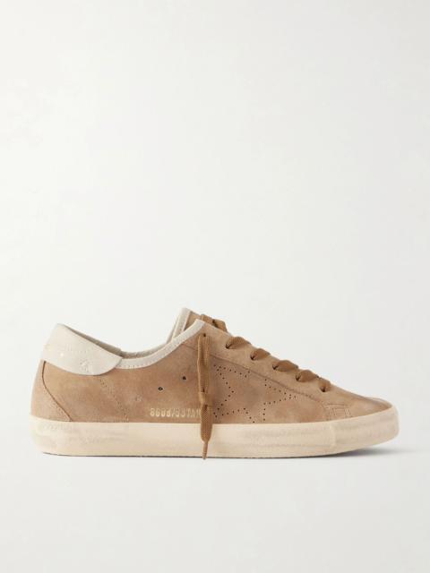 Golden Goose Super-Star leather-trimmed suede sneakers Mushroom