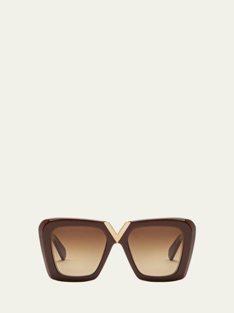Valentino V-Gold II Acetate Butterfly Sunglasses