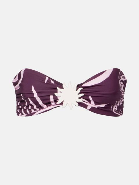 CALA de la CRUZ Maple printed bandeau bikini top