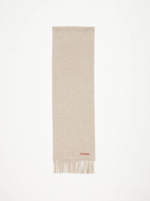 Acne Studios Fringe wool scarf - skinny - Oatmeal melange