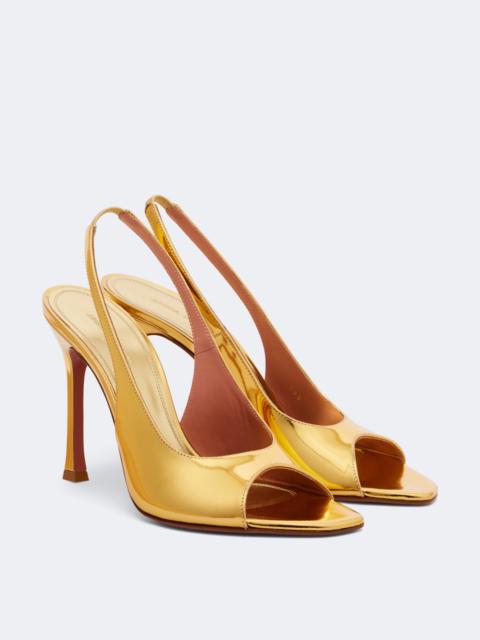 Amina Muaddi Alexa mirrored leather slingback sandals