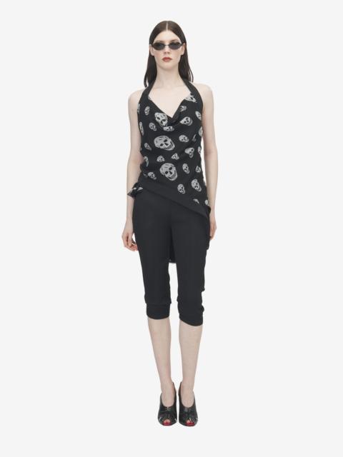 Alexander McQueen Skull Print Asymmetric Top