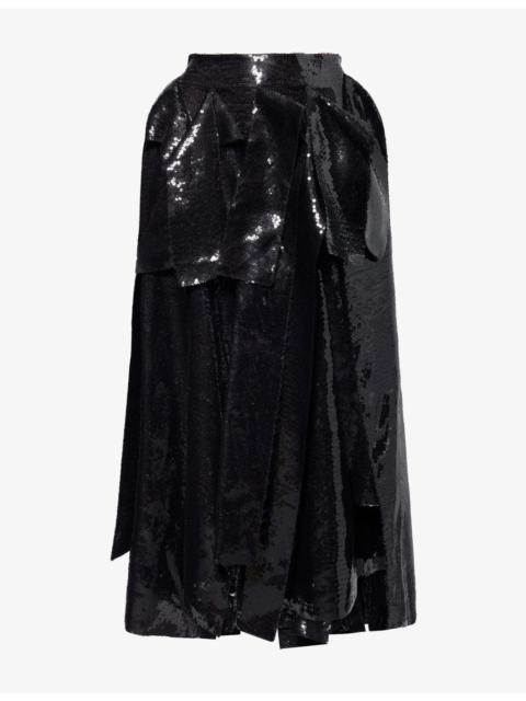 A.W.A.K.E. MODE Multi-Panel Sequin Woven Maxi Skirt