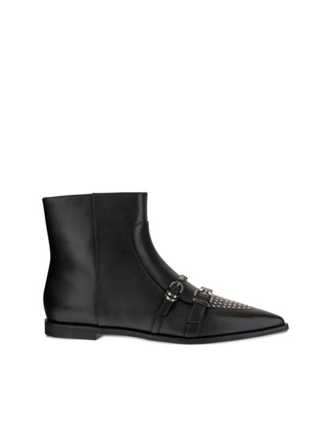 PINKO buckle-detail pointed-toe boots