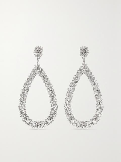 SUZANNE KALAN 18-karat White Gold Diamond Earrings