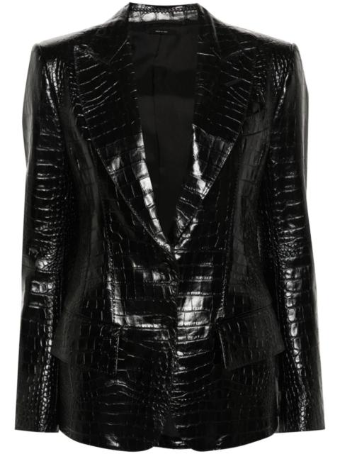 TOM FORD embossed-leather blazer