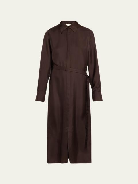 RÓHE Long-Sleeve Deconstructed Silk Wrap Dress