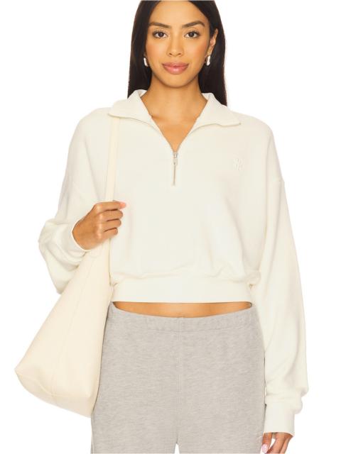 ÉTERNE Cropped Half Zip Sweatshirt