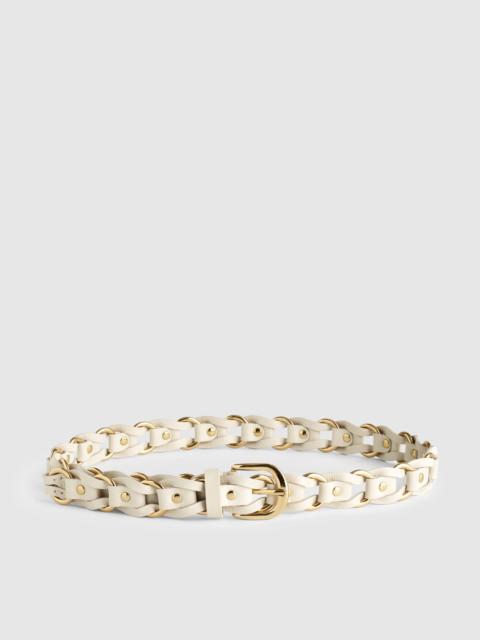 Madewell Metal Ring Woven Belt in Leather